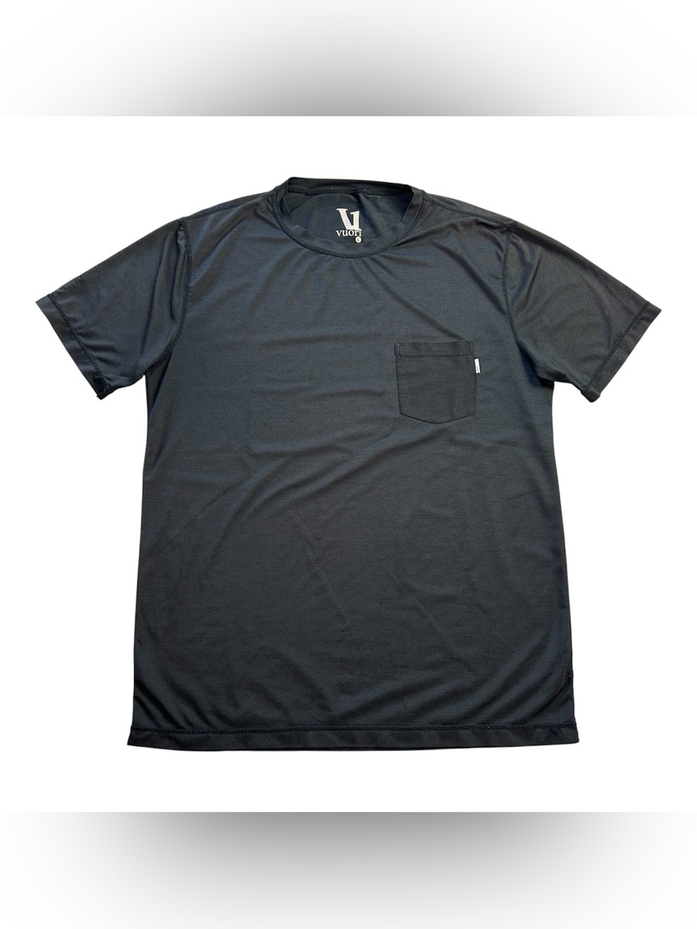 Vuori Tradewind Performance Tee Men’s L Gym Workout Training Pocket Shirt Black